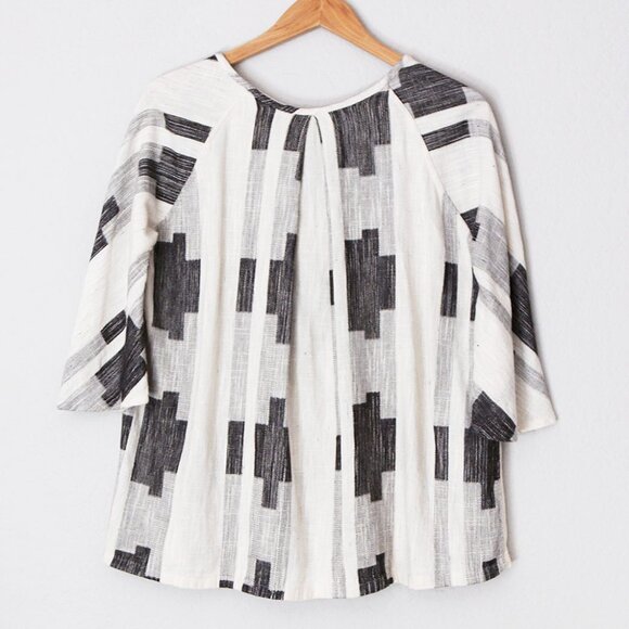 Ace & Jig Beatrice Blouse Top Mural Size M Reversible Cotton Lagenlook Rare $260 - Picture 2 of 16